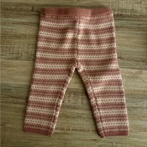 Janie and Jack Pink Fair Isle Sweater Pants Size 12-18 months
